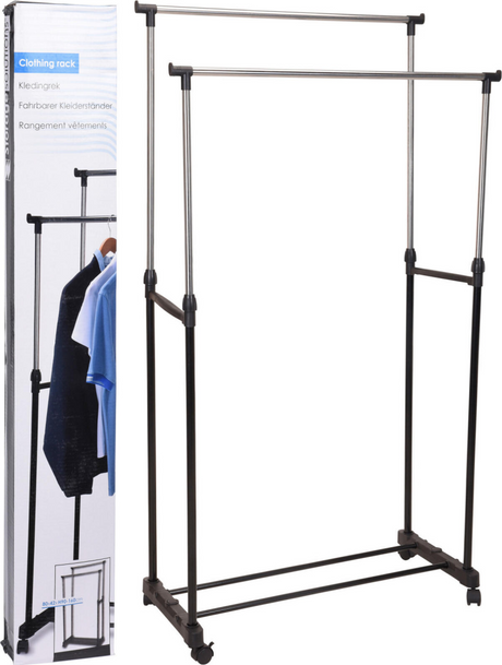 Ropa de ropa de soluciones de almacenamiento con ruedas Double 80x42x (90-160) CM
