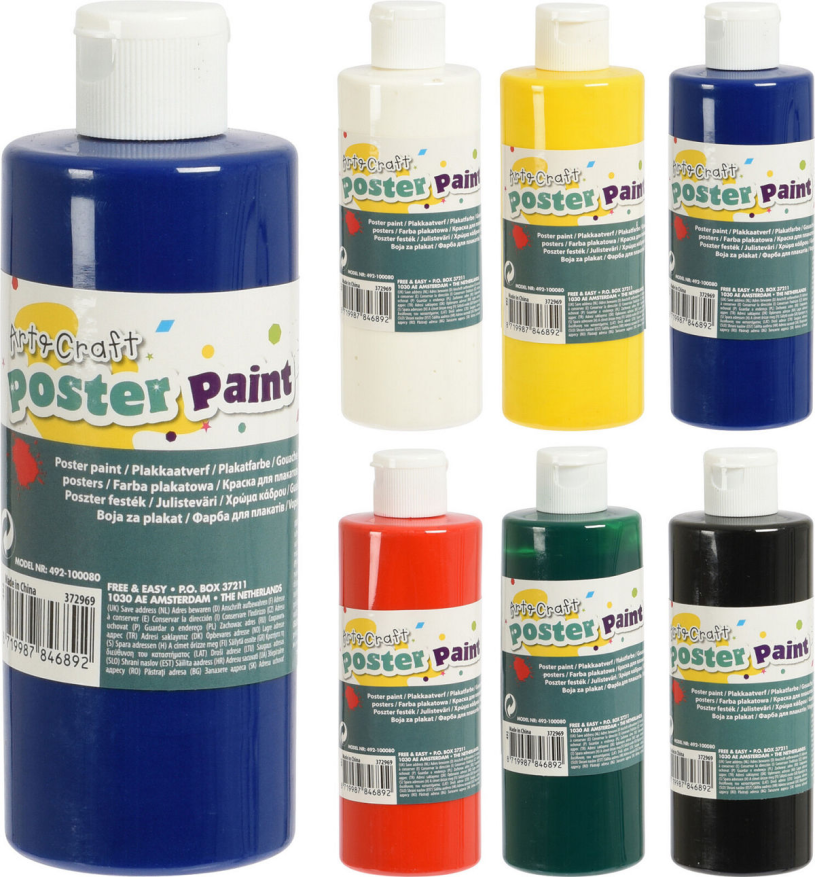 Plakkaatverf 250ml assorti kleur