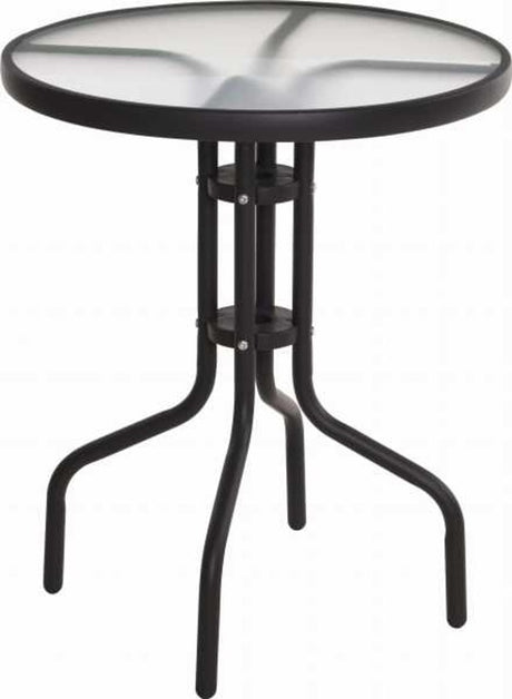 Mesa de balcón Pro garden redonda de cristal 60x70cm