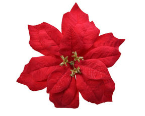 Flor decoris en clip poinsettia dia.16cm
