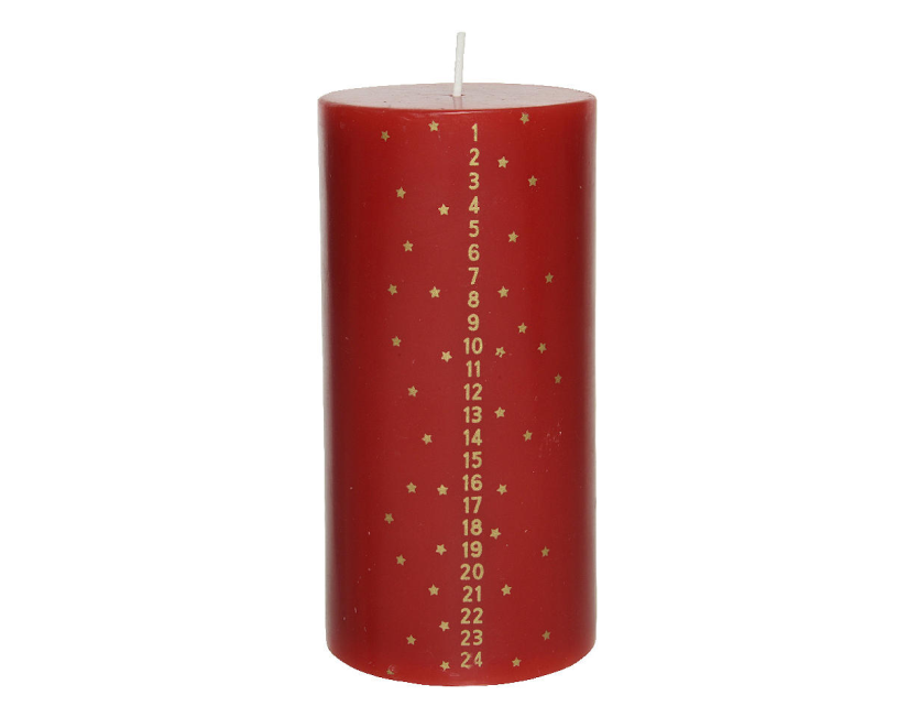 Advent stompkaars 7,5x15cm - rood