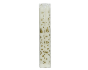 Advent dinerkaars 2,1x25cm 2 stuks - wit