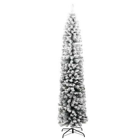 Vidaxx árbol de Navidad artificial con nieve estrecho 240 cm PVC verde