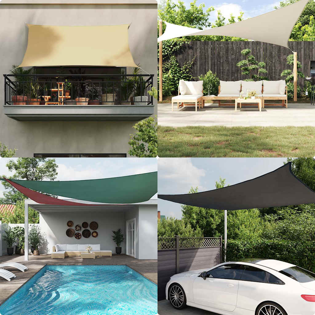 Vidaxl Sunshade Triangular 3x4x4 M Oxford Fabric Negro