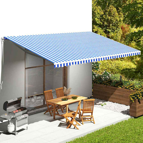 Tela de reemplazo de Vidaxl para Luifel 6x3.5 m azul y blanco