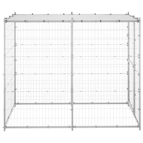 Perrera de perros Vidaxl afuera con techo 110x220x180 cm de acero galvanizado
