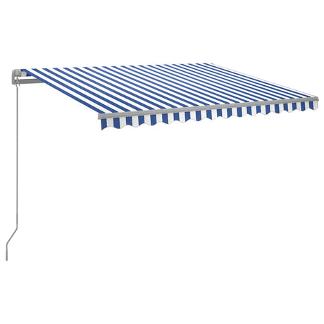 Toldo vidaxx extensible manualmente con LED 300x250 cm azul y blanco