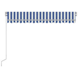 Toldo vidaxx extensible manualmente con LED 300x250 cm azul y blanco