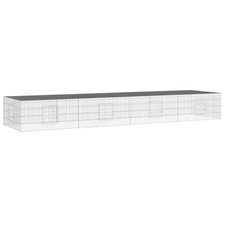 Jaula para conejos vidaxxl con 4 paneles 433x109x54 cm hierro galvanizado