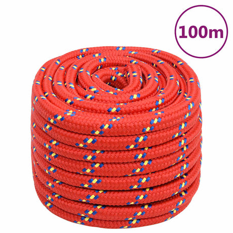 Vidaxxl cuerda para barco 20 mm 100 m polipropileno rojo