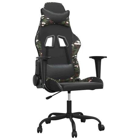Vidaxl gamestoel kunstleer zwart en camouflage