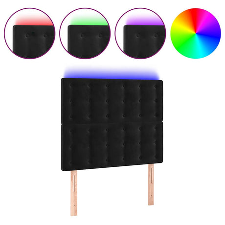 Vidaxl hoofdbord led 80x5x118 128 cm fluweel zwart