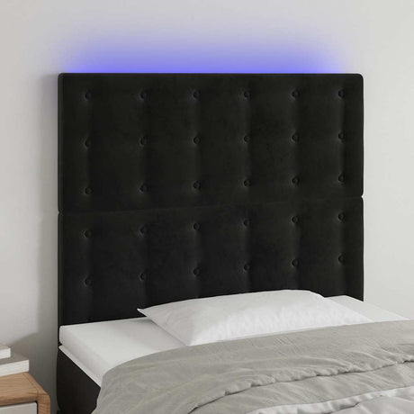 Vidaxl hoofdbord led 80x5x118 128 cm fluweel zwart