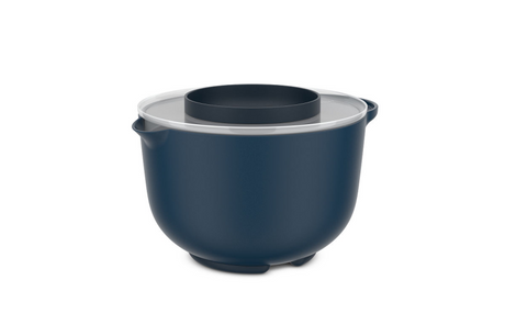 Cuenco para mezclar Mepal con tapa antisalpicaduras chef it - 3 l - bol - apto para microondas y lavavajillas - utensilios para hornear - azul marino