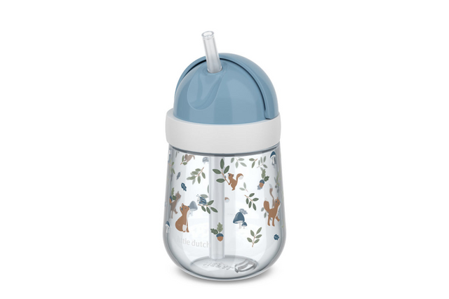 Vaso con pajita Mepal mio little dutch - 300 ml - fácil de sostener - vajilla infantil - amigos del bosque