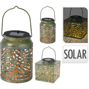 Excelente farol solar de metal para el hogar, 2 versiones diferentes.