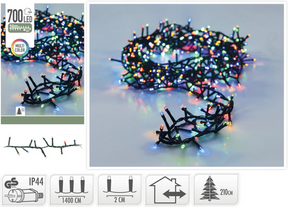 Verlichting 700led microcluster 14m multi color - ip44