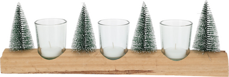 Juego de portavelas Home Styling árboles 39x12cm
