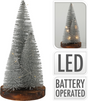 Kerstbomen 30cm op voet led incl. timer - zilver