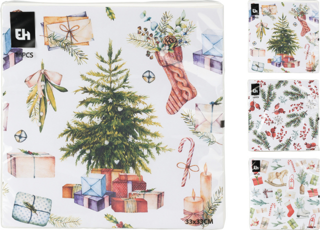 Servetten kerst ii 33x33cm