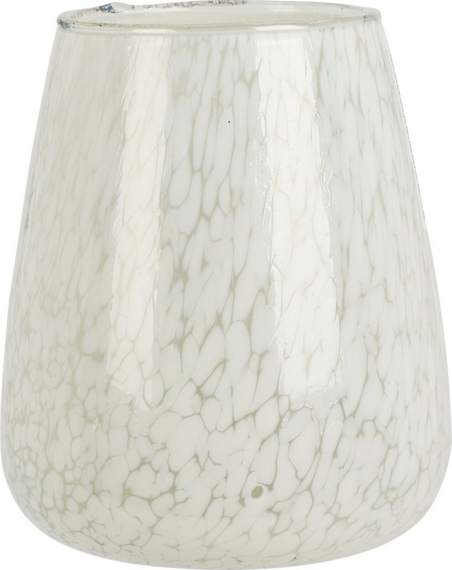 Theelichthouder glas 114cm - marble white