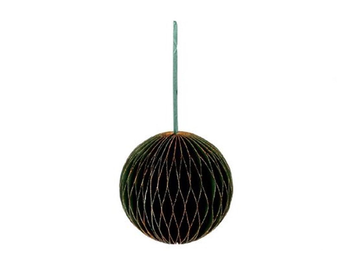 HBx natural living bola navideña de papel10cm verde