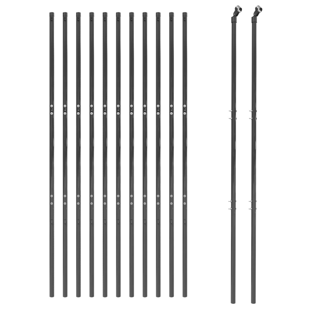 VidaXL Valla de malla metálica 2,2x25 m acero galvanizado color antracita