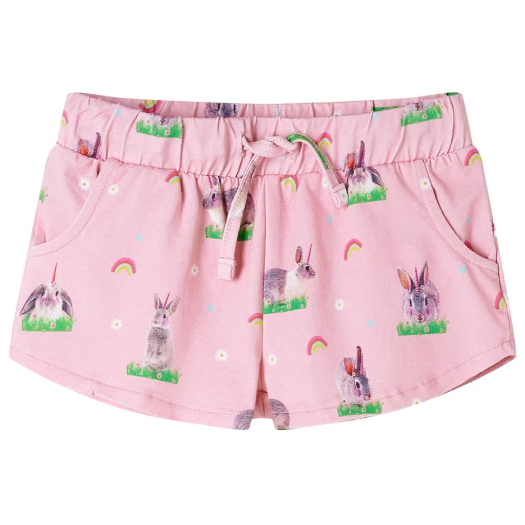 VidaXL Pantalón corto infantil con cordón 140 rosa claro