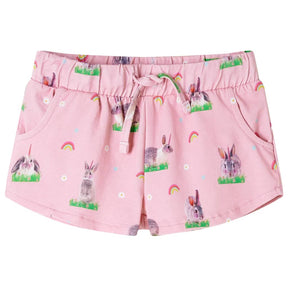 VidaXL Pantalón corto infantil con cordón 140 rosa claro
