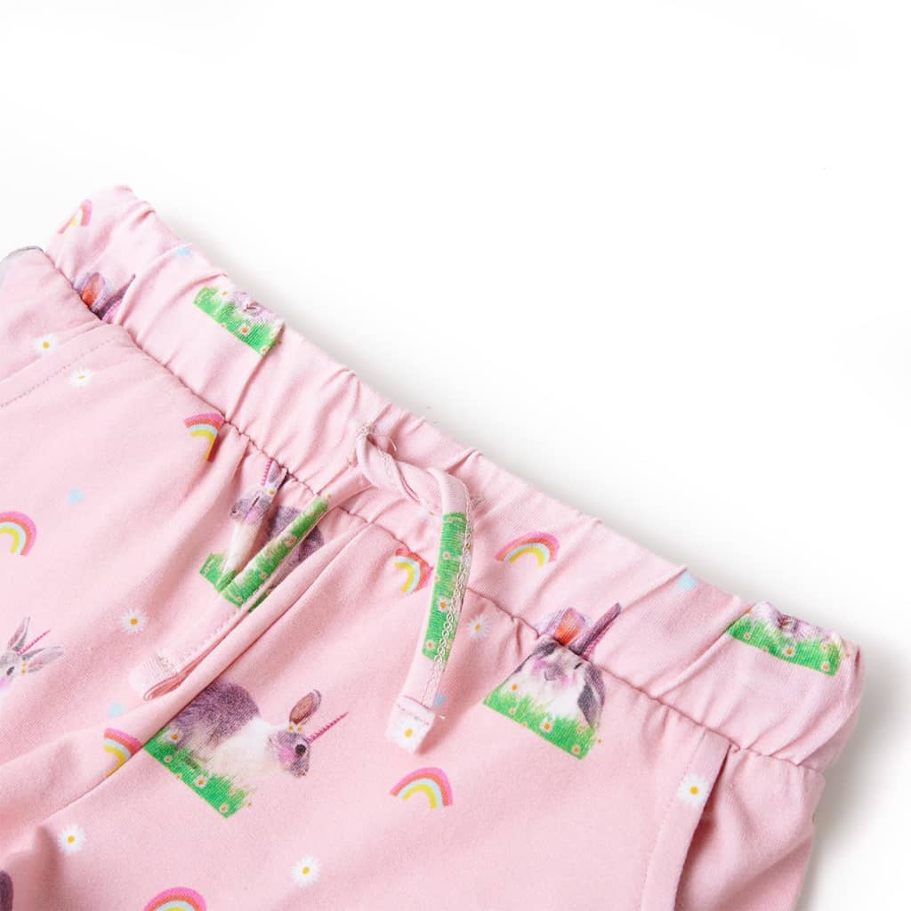 VidaXL Pantalón corto infantil con cordón 140 rosa claro
