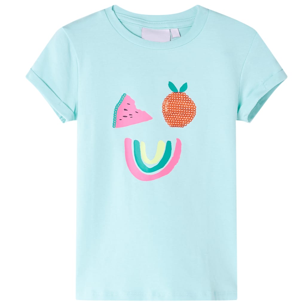 VidaXL Camisa infantil 140 azul mar claro
