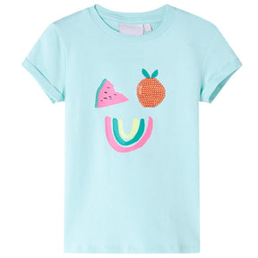 VidaXL Camisa infantil 140 azul mar claro