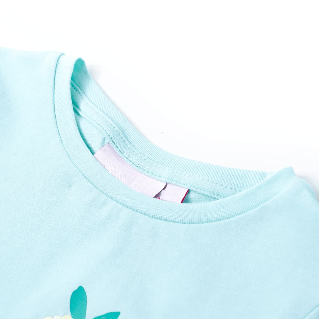 VidaXL Camisa infantil 140 azul mar claro