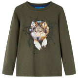 VidaXL Camisa infantil manga larga 104 caqui