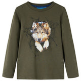VidaXL Camisa infantil manga larga 116 caqui