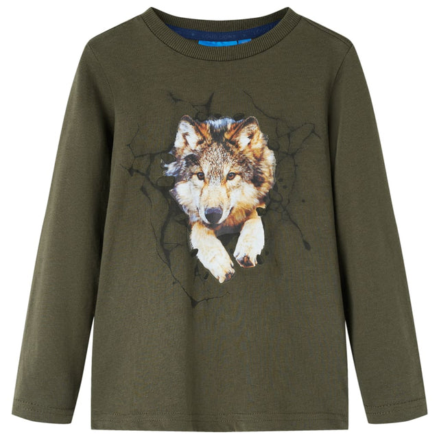 VidaXL Camisa infantil manga larga 116 caqui