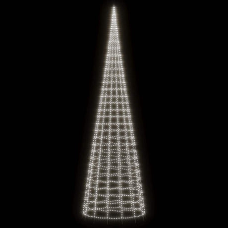Vidaxxl Árbol de Navidad LED sobre asta de bandera 3000 LEDs blanco frío 800 cm