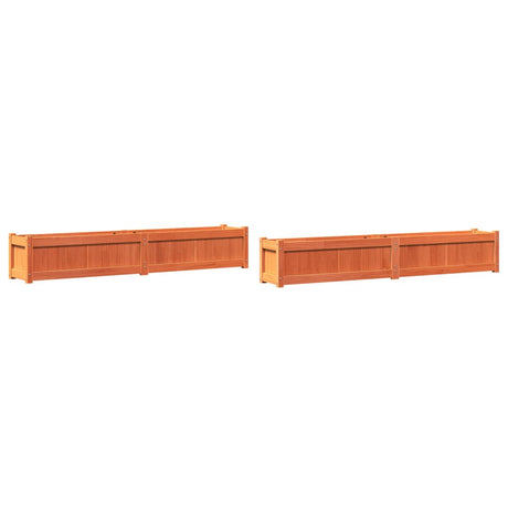 VidaXL maceteros 2 piezas cm madera maciza de pino, marrón lavado