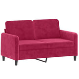Vidaxl tweezitsbank 120 cm fluweel wijnrood