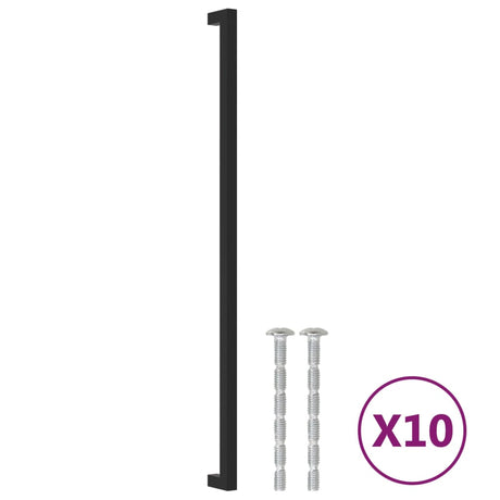 VidaXL tiradores 10 piezas 480 mm acero inoxidable negro