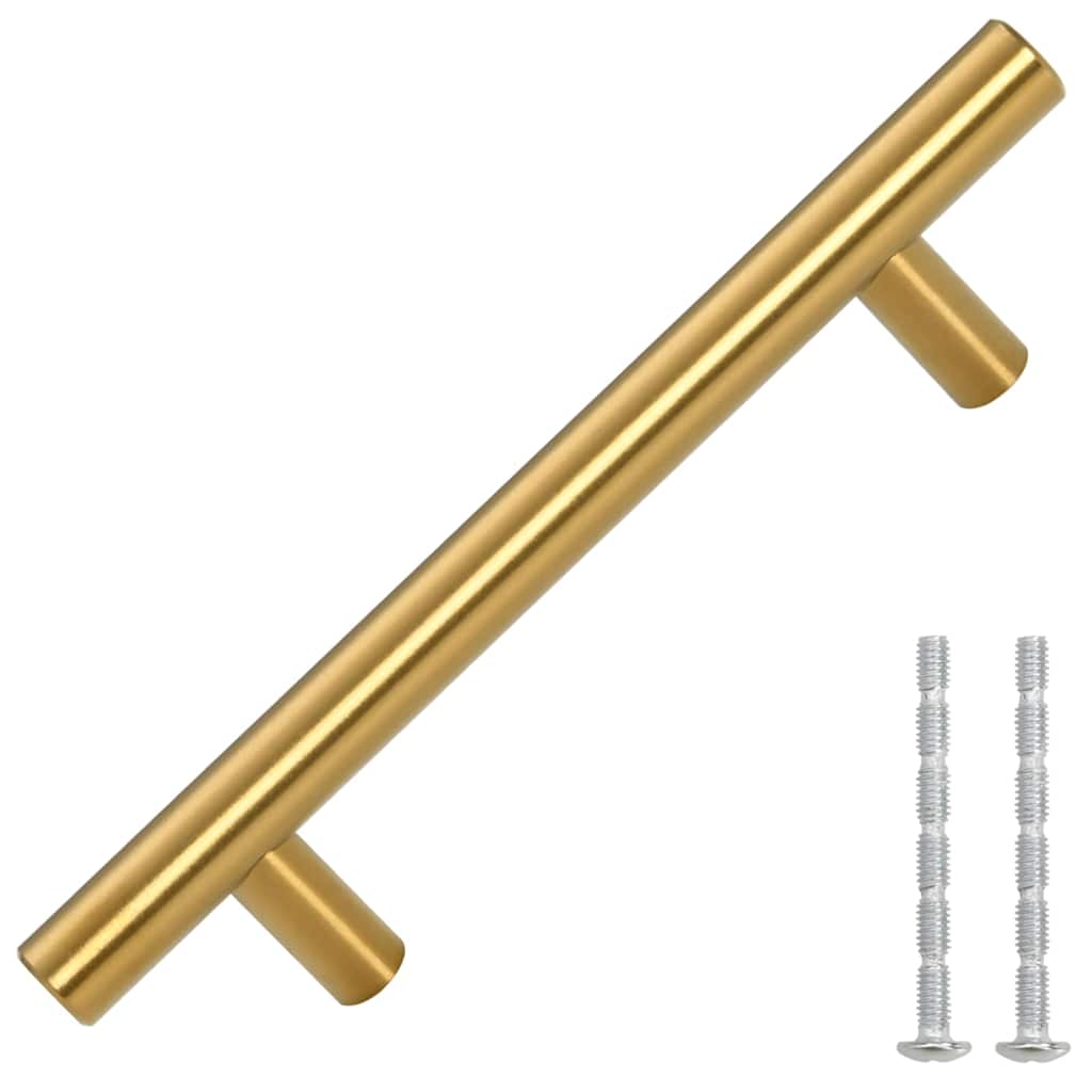 VidaXL tiradores 10 piezas 96 mm acero inoxidable dorado