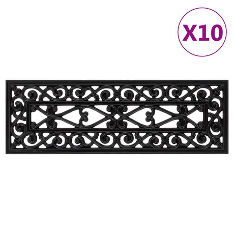 Esteras de escalera de Vidaxl 10 st 25x75 cm de goma