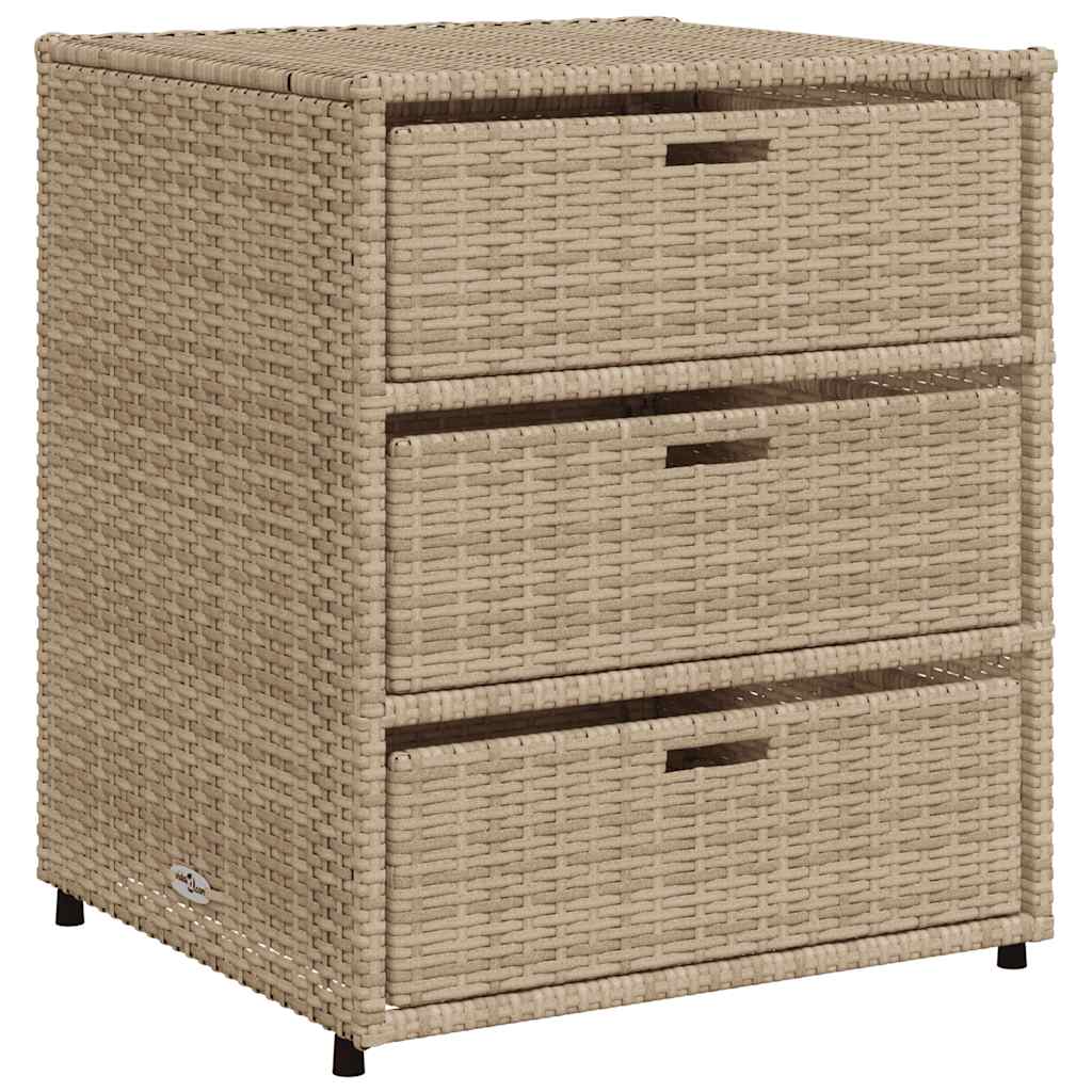Vidaxl tuinkast 55x59x69 cm poly rattan beige
