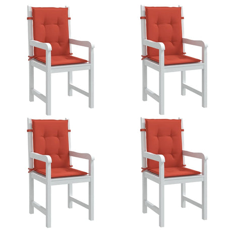 VidaXL cojines para silla 4uds respaldo bajo 100x50x4 cm tejido mixto rojo
