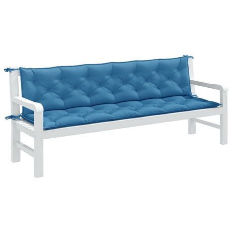 Vidaxx cojines para banco de jardín 2 piezas 200x50x7 cm tejido mixto azul