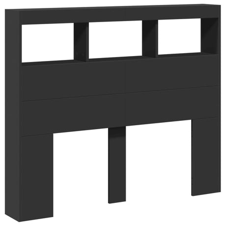 Vidaxl hoofdbordkast met led-verlichting 120x17x102 cm zwart