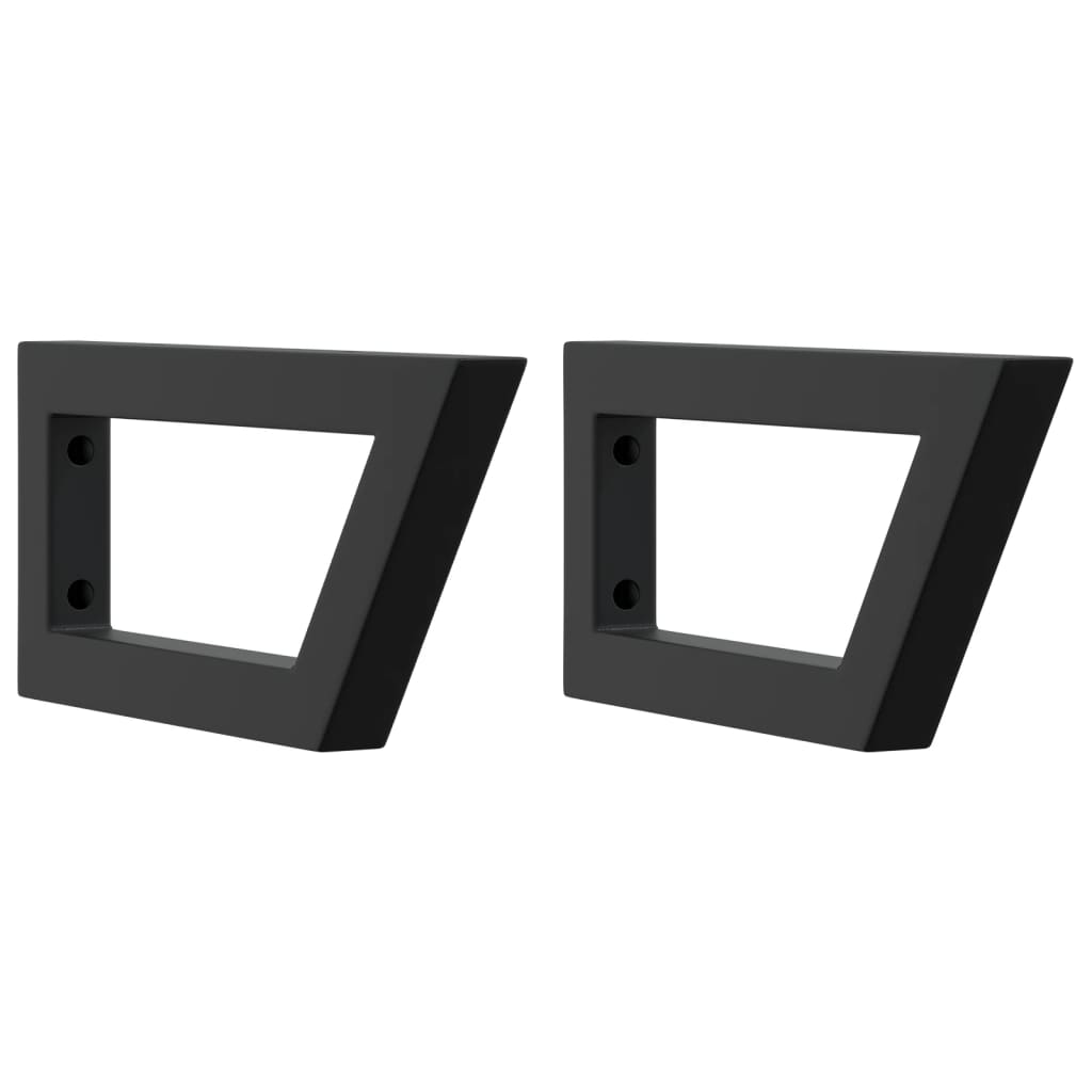VidaXL Soportes de pared para fregadero 2 piezas acero trapezoidal negro