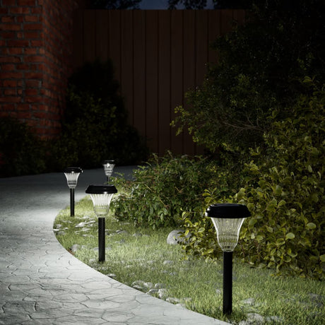 Vidaxx iluminación para senderos de jardín 12 piezas solar con estacas para el suelo blanco