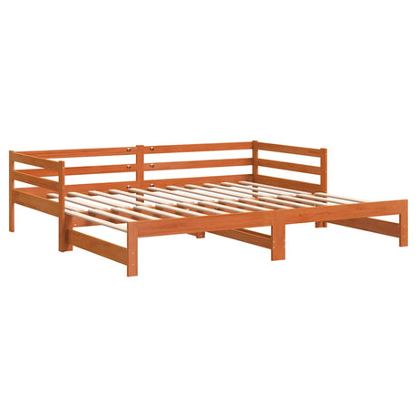 Vidaxl slaapbank met onderschuifbed 90x200 cm massief grenenhout