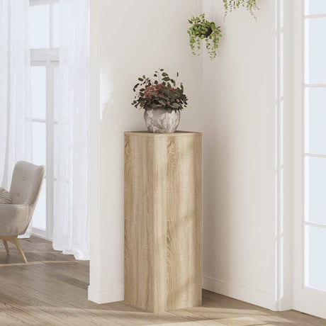 Vidaxx soporte para plantas 33x33x100 cm madera contrachapada color roble sonoma